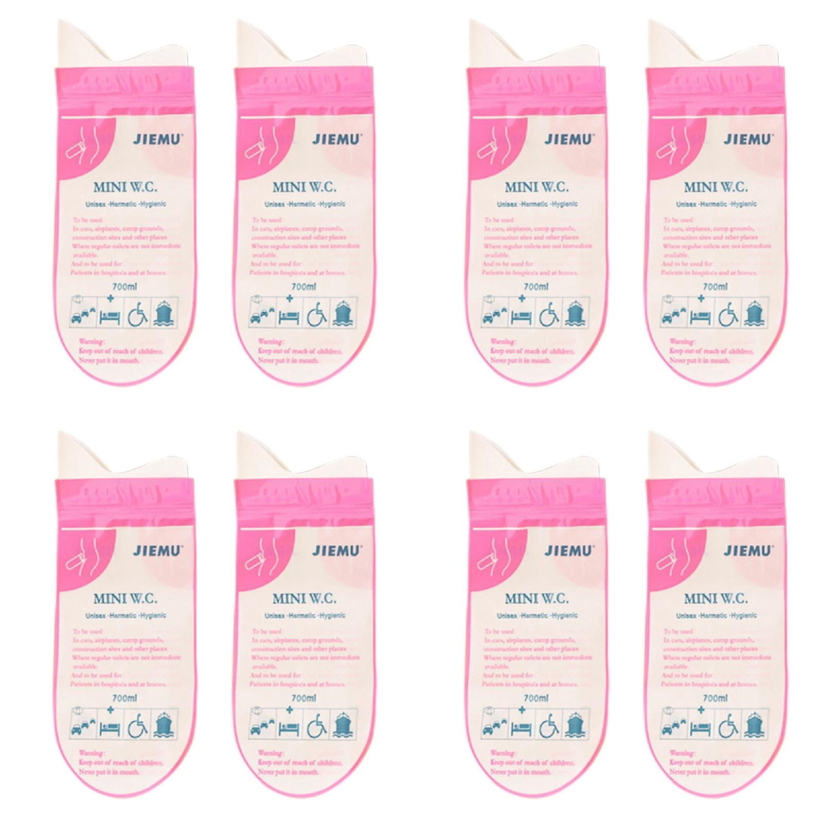 Disposable Urine Bag, 8 PCS Pee Bags for Travel for Women/Men, 700ML Emergency Portable Urinal Bag and Vomit Bags, Unisex Urinal Bag for Camping, Traffic Jams, Pregnant, Patient, Kids