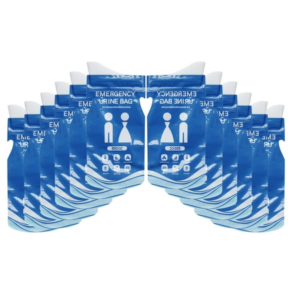 Disposable Urine Bag for Travel - Portable Pee Bags for Women Men 12 PCS Emergency Vomit Bags Unisex Urinal Toilet Bag for Car Camping, Road Trip,Traffic Jams, Pregnant, Kids, Patient-