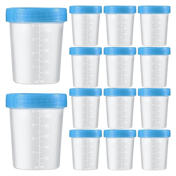 Disposable Urine Collection Cups for Testing,4 Oz Specimen Containers with Leak-Proof -on Lids for Urinalysis 15Pcs