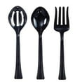 thumbnail image 1 of Disposable Utensils Serving Set 3 in 1 - Black Plastic Fork, Knife, Spoon Set - Ecofriendly, Compostable, Silverware for Weddings, Parties, Breakrooms, Lunchrooms by EcoQuality (6 PACK), 1 of 1