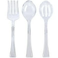 thumbnail image 1 of Disposable Utensils Serving Set 3 in 1 - Clear Plastic Fork, Knife, Spoon Set - Ecofriendly, Compostable, Silverware for Weddings, Parties, Breakrooms, Lunchrooms by EcoQuality (9 PACK), 1 of 1