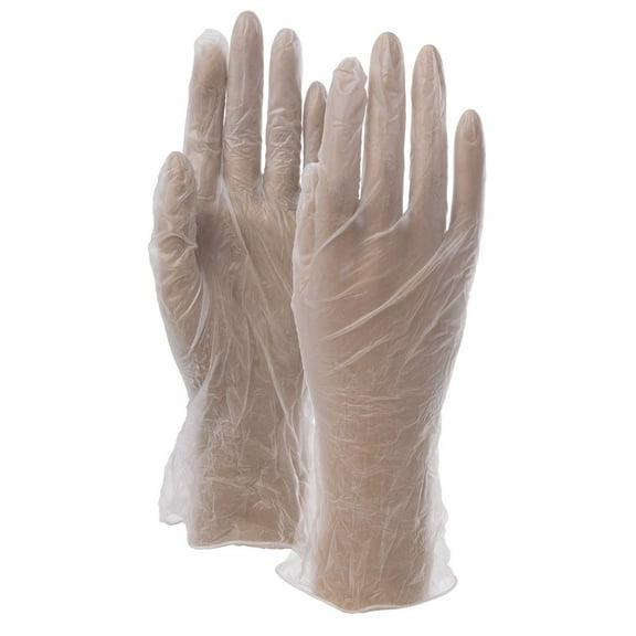 Disposable Vinyl Gloves, Powdered Medium 100 Per Box