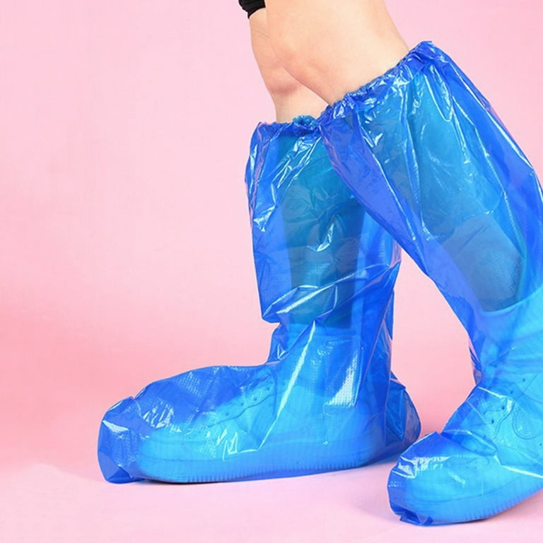Disposable Waterproof Shoe Covers with Elastic Ankles Overshoes