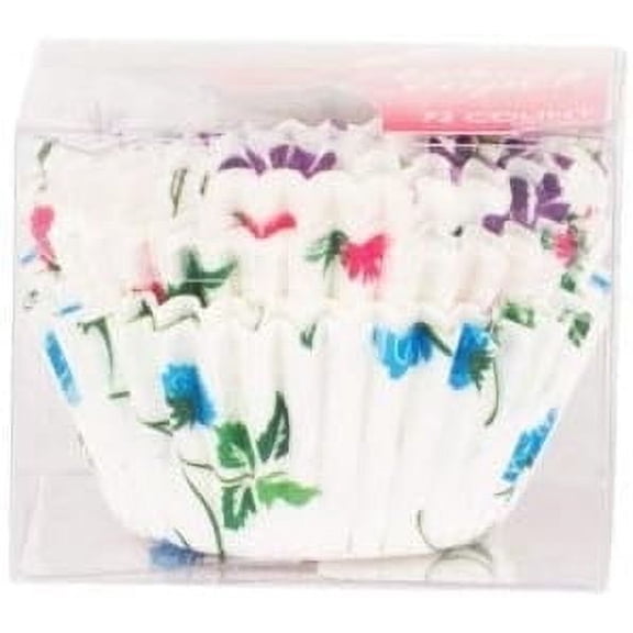 Disposable White Floral Baking Cups – Non-Stick & Greaseproof Paper Liners for Cupcakes, Muffins, and Desserts – Elegant Floral Design – Perfect for Parties, Everyday Use, Special Occasions (400)