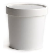 Disposable White Paper Soup Container with Lids Combo - Half Pint Ice Cream, Frozen Yogurt Cup, Restaurant, Microwavable, Take Out, Recyclable [25 Count] 16 oz
