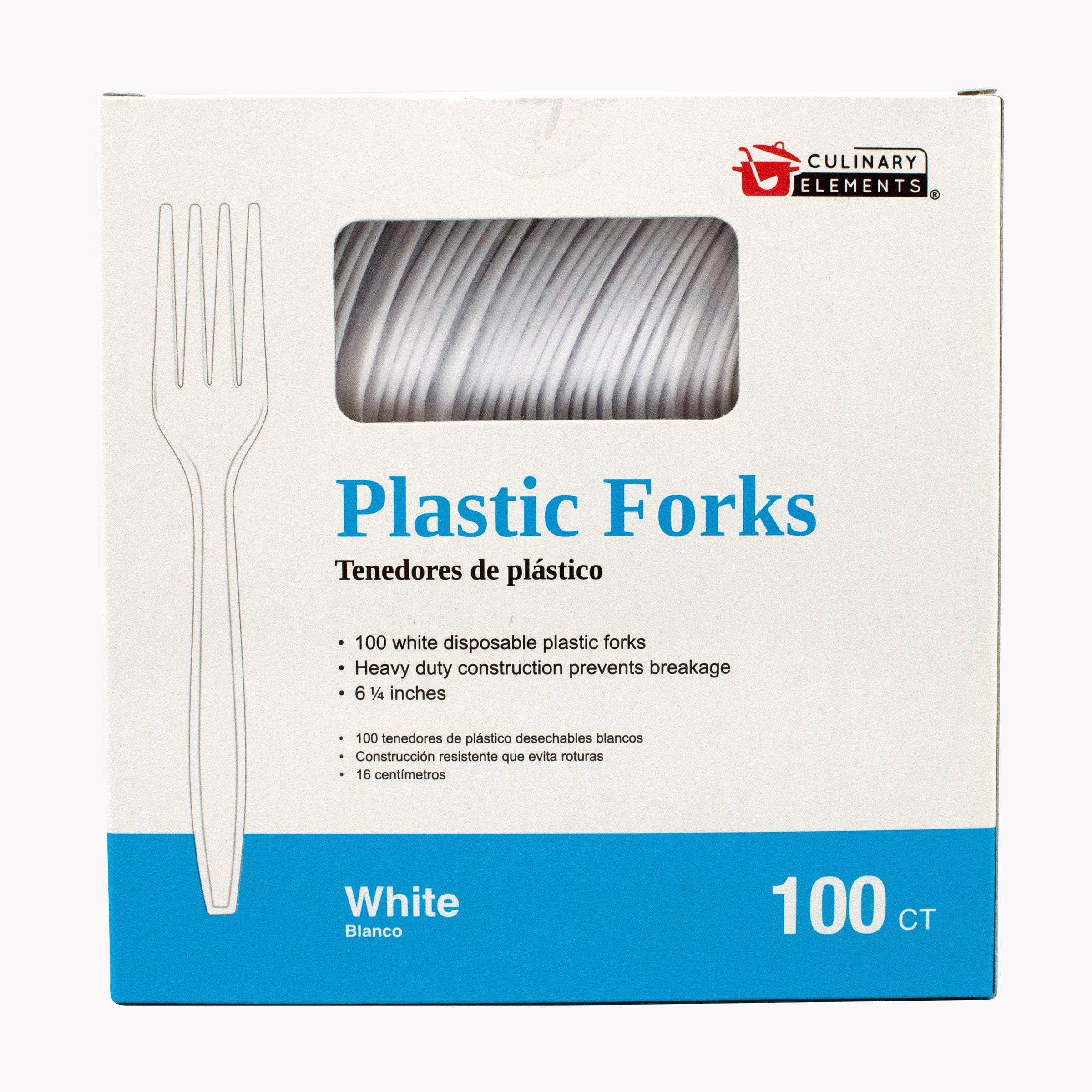 Disposable White Plastic Forks, Plastic Cutlery Utensils for Parties