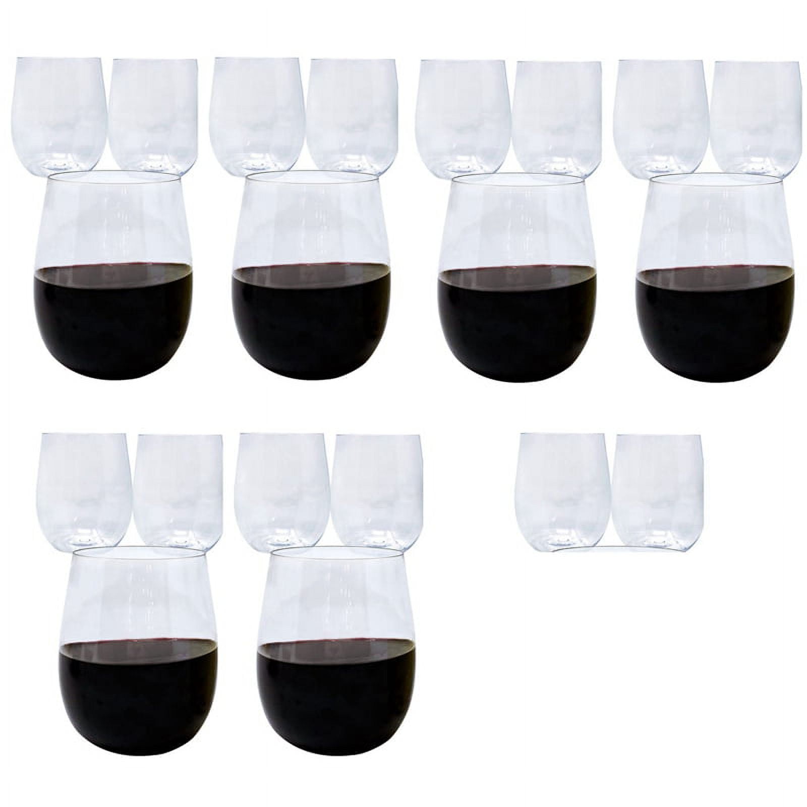 Disposable Wine Glasses, Stemless Plastic Wine Glasses for Parties Wine