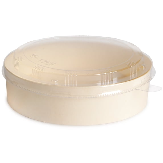 Disposable Wood Box With Lid - 6.9"x6.5"x1.8" - 100 Pieces - Circular