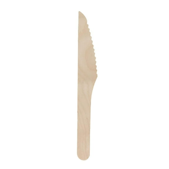 Disposable Wooden Cutlery Set, Compostable Eco-Friendly Knives, Biodegradable Utensils, Smooth Burr-Free Natural Wood Tableware for Outdoor Gatherings, Picnics and Parties, 100 Pieces Pack,B