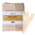 thumbnail image 1 of Disposable Wooden Cutlery Utensils Set ‚(Pack of 275) 110 Forks 55 Knives 110 Spoons, 5.5-inch Set Eco-Friendly Compostable Silverware Kit Biodegradable Party Supplies Events, 1 of 7
