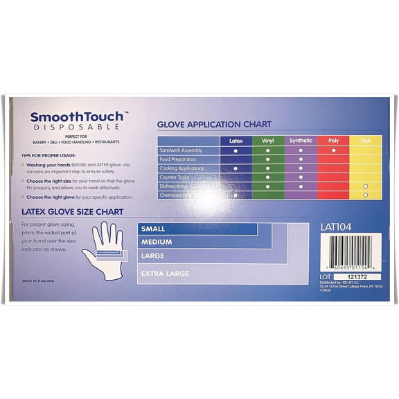 Disposable XL-Large Latex Gloves, LAT104 Powdered, Smooth Touch, Food Service Grade, Non-Sterile [100PCS/Pack]