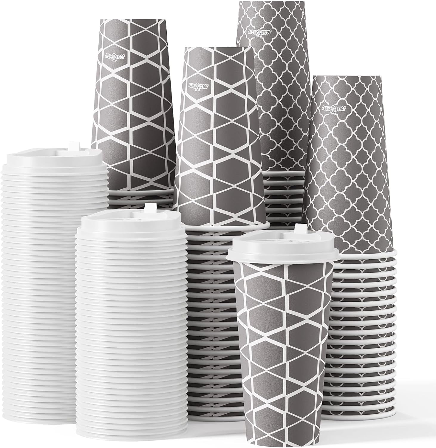 Disposable coffee cup with lid, suitable for beverage, espresso, and tea cups, suitable for use in cafes, offices, and homes