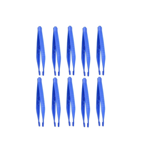 Disposable tongs, Cooking tongs Tweezers, 10X Plastic, Small tongs for Appetizers, Small Serving tongs, Food Handling, Party Gathering, Blue, 10 Pc