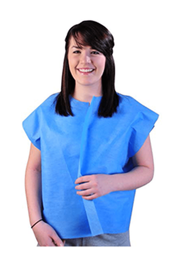 DisposableGowns.com Exam Cape, Blue, 23"x60" (LG/XL), 100 Ct