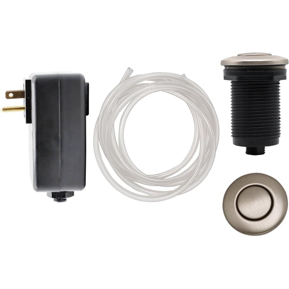 Disposal Air Switch Kit for Garbage Disposal Hands-Free UL Approved Includes 6' Air Tube 1-3/8" Air Button Safe & Convenient for Kitchen No Wiring Needed (Brushed Stainless Steel)