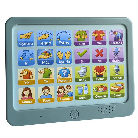 Dispositivo de Comunicacin AAC en Espaol con Voz, Botones Grandes y Mensajes Personalizables para Nios y Adultos con Dificultades del Habla