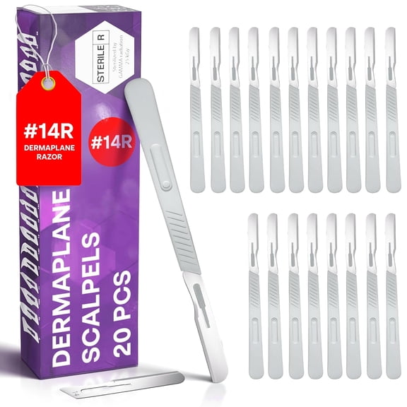 Disposle 14R Dermaplaning Razors - Pack of 20 Dermaplane Razor for Women Face, Dermaplane Scalpels Dermaplaning Tool for Face