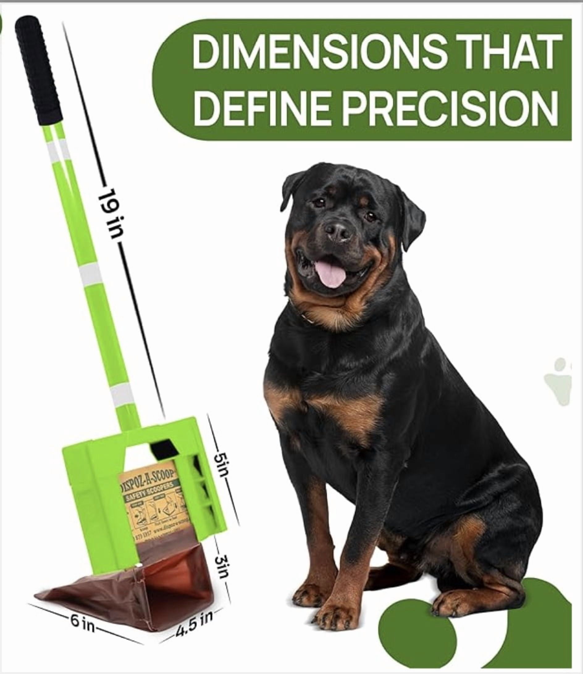 Sc Roper Pouch Dispoz-A-Scoop Scoop-Seal- 8 Bags + 1 Long Scooper Dispose Dog Pooper ...