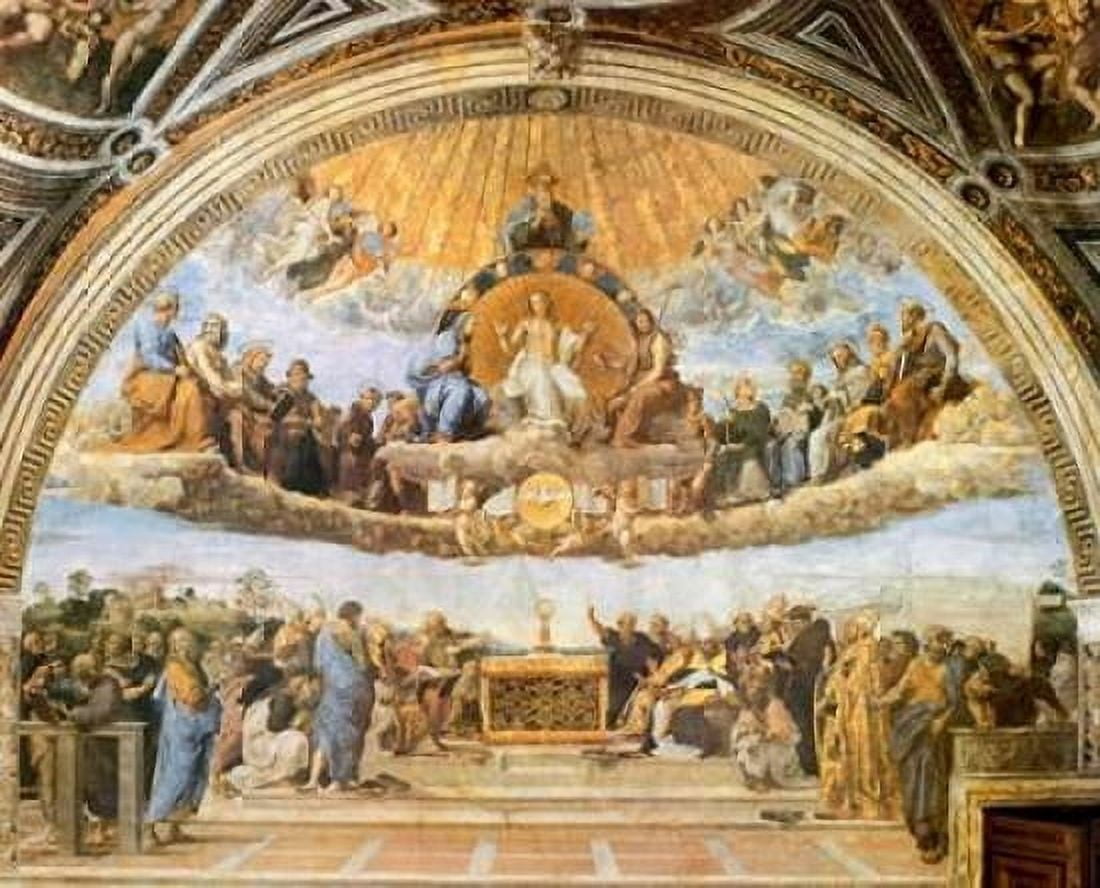 Dispute At The Eucharist Canvas Art - Raphael (24 x 30)