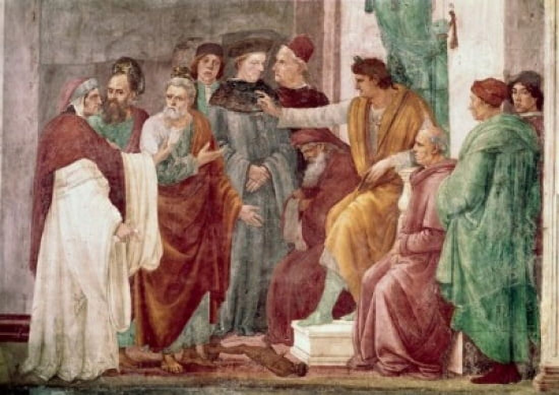 The Dispute With Simon Mago (From The Life Of St Peter Cycle) 1425-28 Masaccio (1401-1428 Italian) Fresco Cappella Brancacci Santa Maria del Carmine Florence Italy Canvas Art - Masaccio (24 x 36)