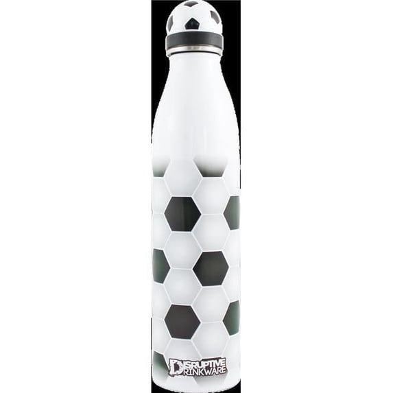 Disruptive Drinkware HY-SP25-SCR Soccer Hydration Sports Bottle & Double Wall Stainless Steel - 25 oz