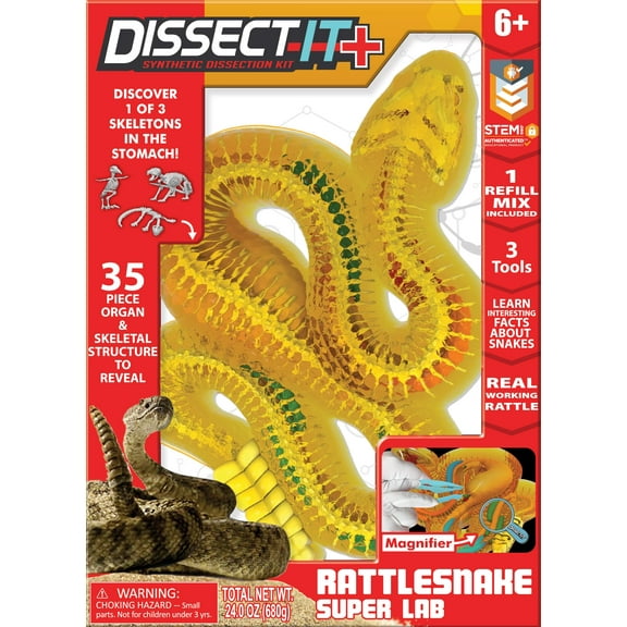 Dissect It Rattlesnake Superlab Dissection Kit for Kids, Realistic Anatomy Experience