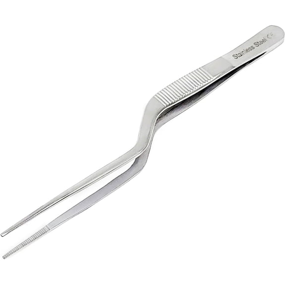 Dissecting Bayonet Tweezers 6" Fine Point with Straight Serrated Tips Jaws