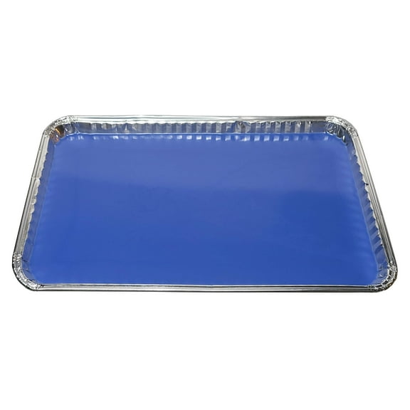 Dissecting Pan Disposable Aluminum Pan Size 7x11x1 inch, with Blue Plastisol.