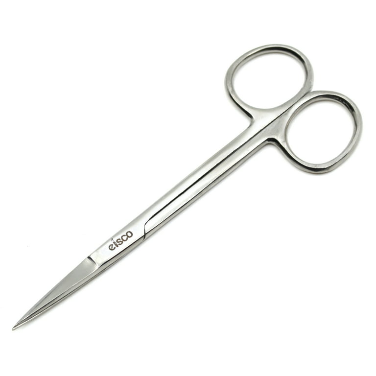 Micro-dissecting Scissors, Size 4 in., Curved, Sharp Point Stainless Steel