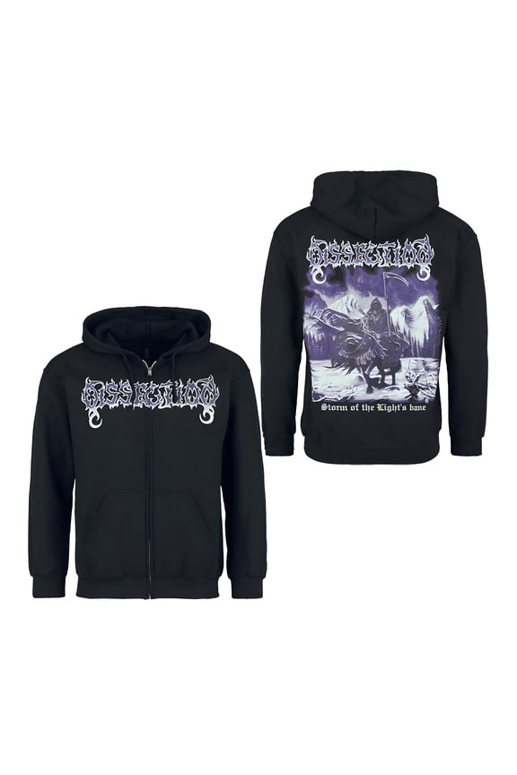 Dissection Men's Storm of The Lights Bane Zip Up Hoodie Black Large | Officially Licensed Merchandise
