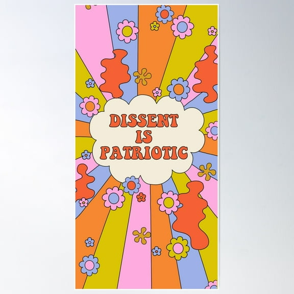 Dissent Is Patriotic - The Peach Fuzz Poster Wall Art, Modern Wall Decor For Living Room Bedroom, 16x24 UNFRAMED