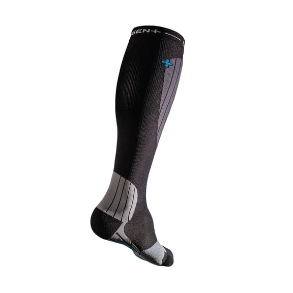 Dissent, Supercrew Nano 8" + Copper, Compression socks, Black, S (Men 3.5-6.5)