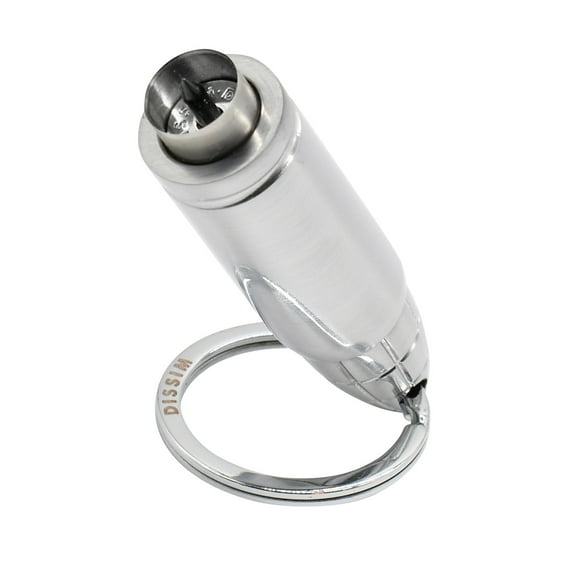Dissim Cigar Punch Cutter Bullseye - Silver Key Chain Holder