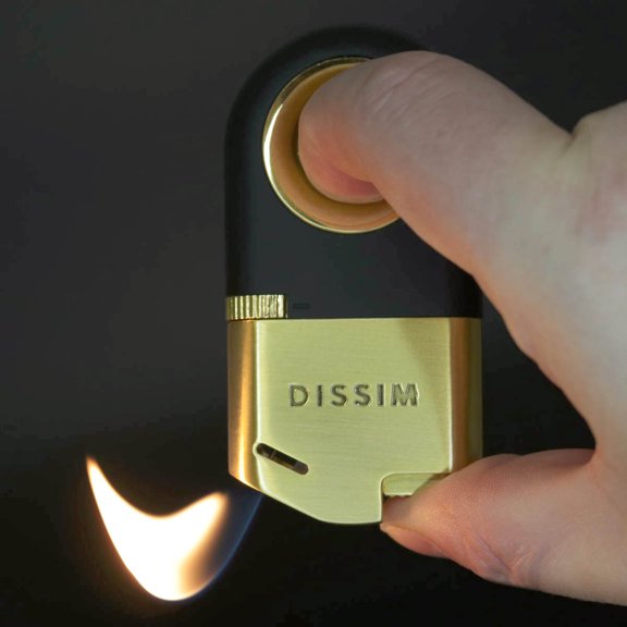Dissim Inverted Soft Flame Pipe Lighter - Gold