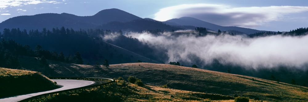 Dissipating fog in the mountains above Eagle Nest Lake State Park Eagle Nest Colfax County New Mexico USA Canvas Art - Panoramic Images (12 x 36)