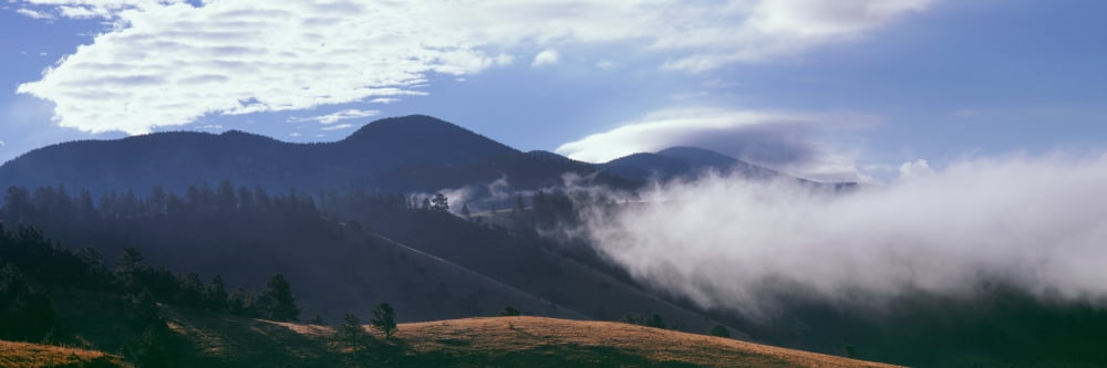 Dissipating fog in the mountains above Eagle Nest Lake State Park Eagle Nest Colfax County New Mexico USA Canvas Art - Panoramic Images (6 x 18)