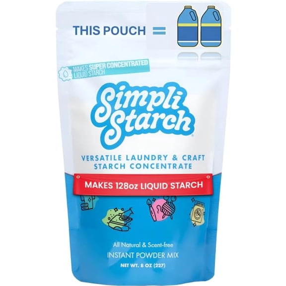 Dissolvable Liquid Starch Powder Mix. Makes 128 Oz Liquid Starch. Perfect For Stiffening Fabric, Removing Wrinkles, Laundry & Ironing. Ideal for Arts and Crafts, Paper Mch, Playdough (1 Pack)