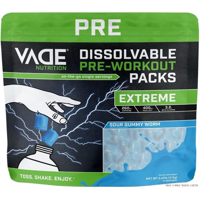 Dissolvable PreWorkout Packs Extreme Sustained Focus, Pump & Energy
