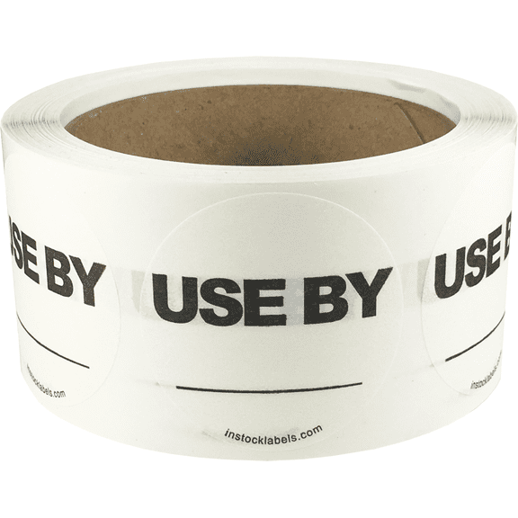 Dissolvable Use By Labels With Blank Space 2 Inch Round Circle Dots 500 Adhesive Stickers