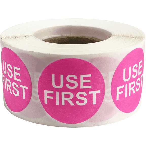 Dissolvable Use First Labels For Food Rotation Shelf Life Prep 1 Inch Round Circle Dots 500 Adhesive Stickers