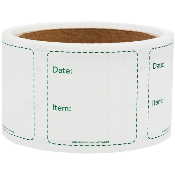 Dissolvable White/Green Home Canning Labels | 2 x 2" Rectangle Shape - 200 Labels