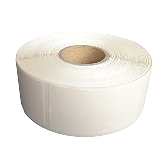 DissolvableRotation Labels 1x2 Inch, Blank White Adhesive Stickers for Inventory Prep, Safe for Glass Metal Plastic, 500 per Roll, White