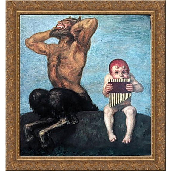 Dissonance 24x20 Gold Ornate Wood Framed Canvas Art by Franz Stuck