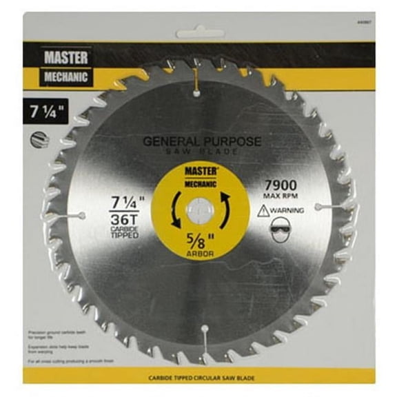 Disston 440867 7.25 in. Master Mechanic Circular Saw Blade, 36 Tooth