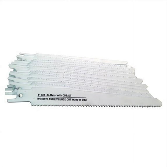 Disston 6478-5T Blu-Mol 6 In. 10 Tpi Wood Cutting Bi-Metal Reciprocating Saw Blade- 5 Pack