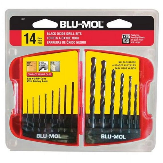 Disston 6671 Blu-Mol Black Oxide Drill Bit Set- 14 Pieces