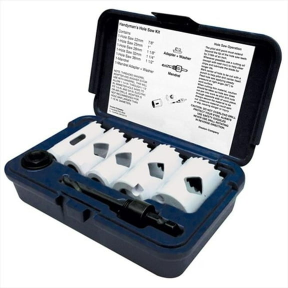 Disston Blu-Mol Handyman S Xtreme Bi-Metal Hole Saw Kit, 7 Pieces