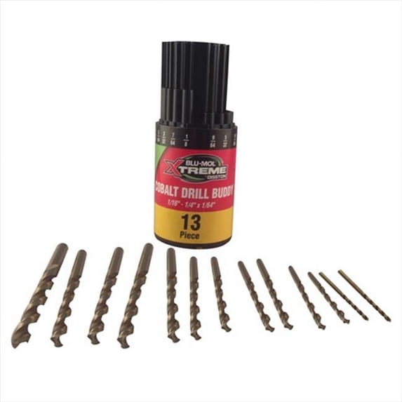 Disston Blu-Mol Xtreme Cobalt Drill Bit Set, 13 Pieces