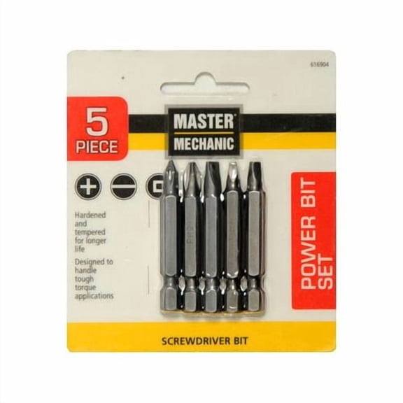 Disston 616904 Master Mechanic Power Screwdriver Bit Set - 5 Piece Pack of 6