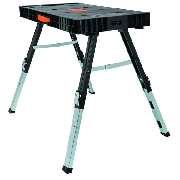 Disston Omni Plus 5 in 1 Workbench, Clamping Table, Scaffold, Dolly and Creeper All in one Work Table Orange/Black CA3